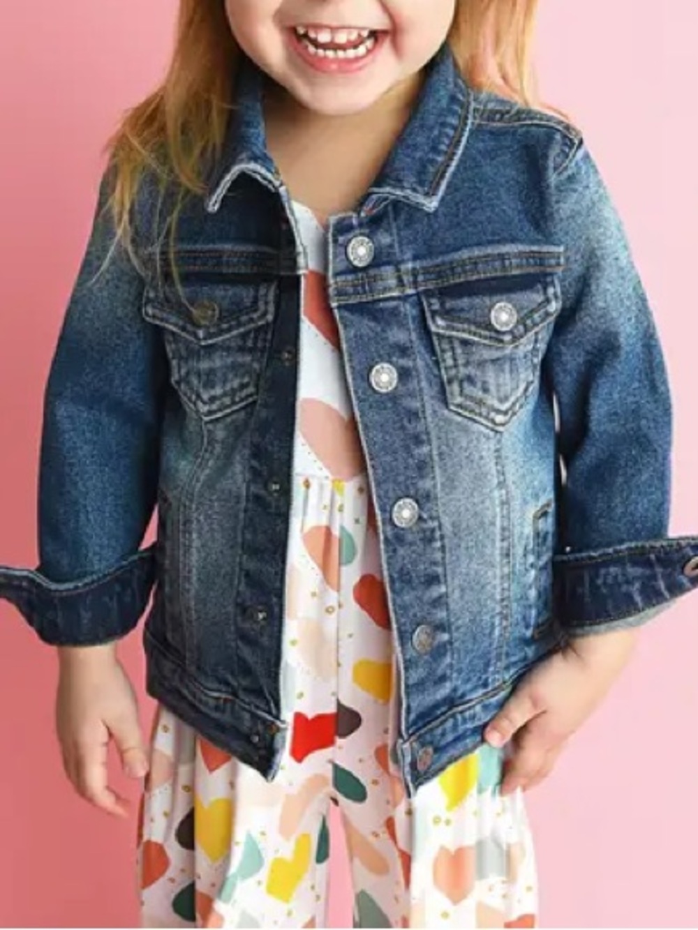 NEW Gigi and Max Premium Denim Blue Jean Jacket Toddler Unisex Buttons 2 - 3T